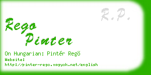 rego pinter business card